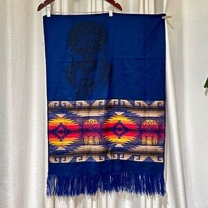 Reversible Navy/Black Dreamcatcher Shawl or Throw